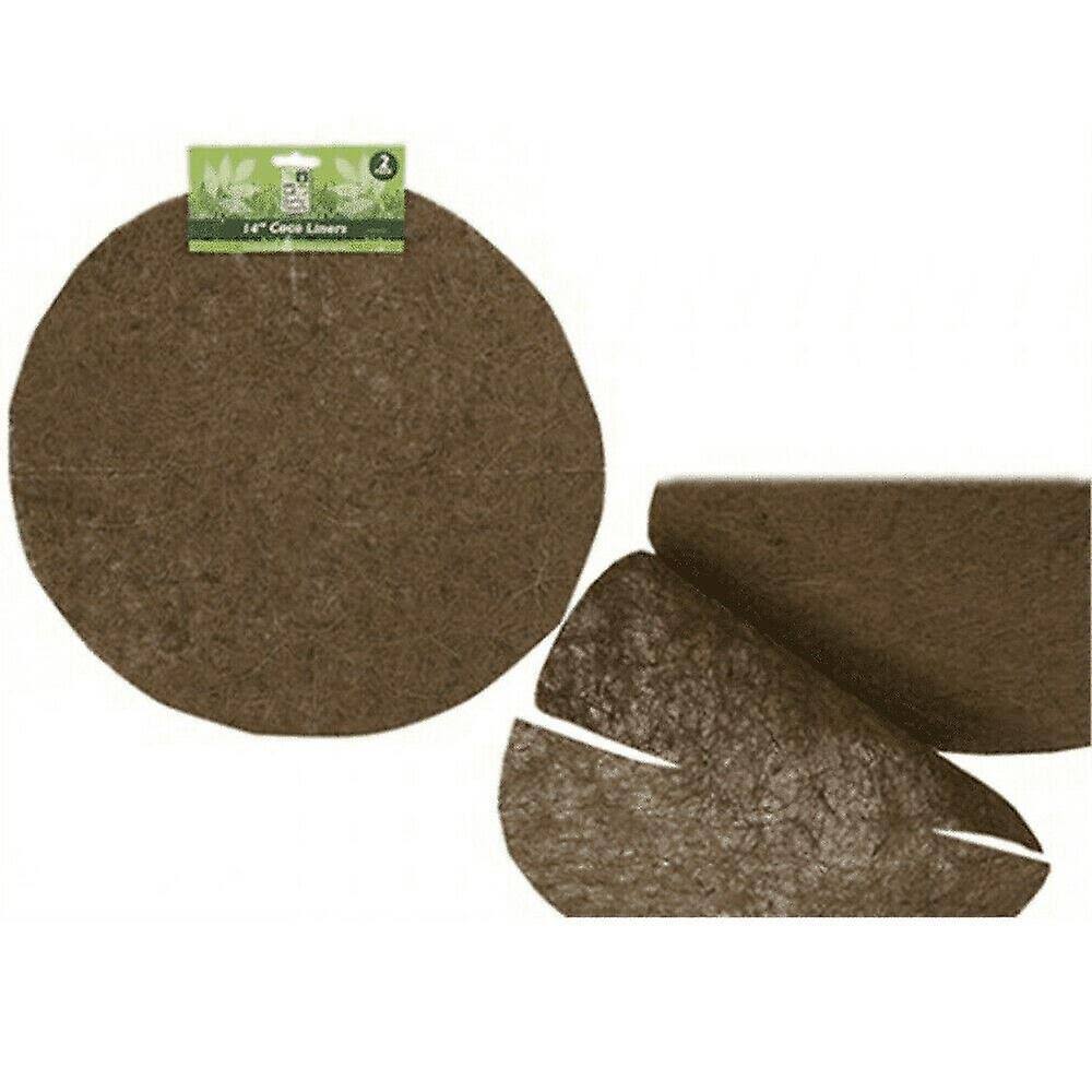 14" Pack Of 2 Coco Liners - natural hanging 14 coco base fibre basket planter set liners round jute precut