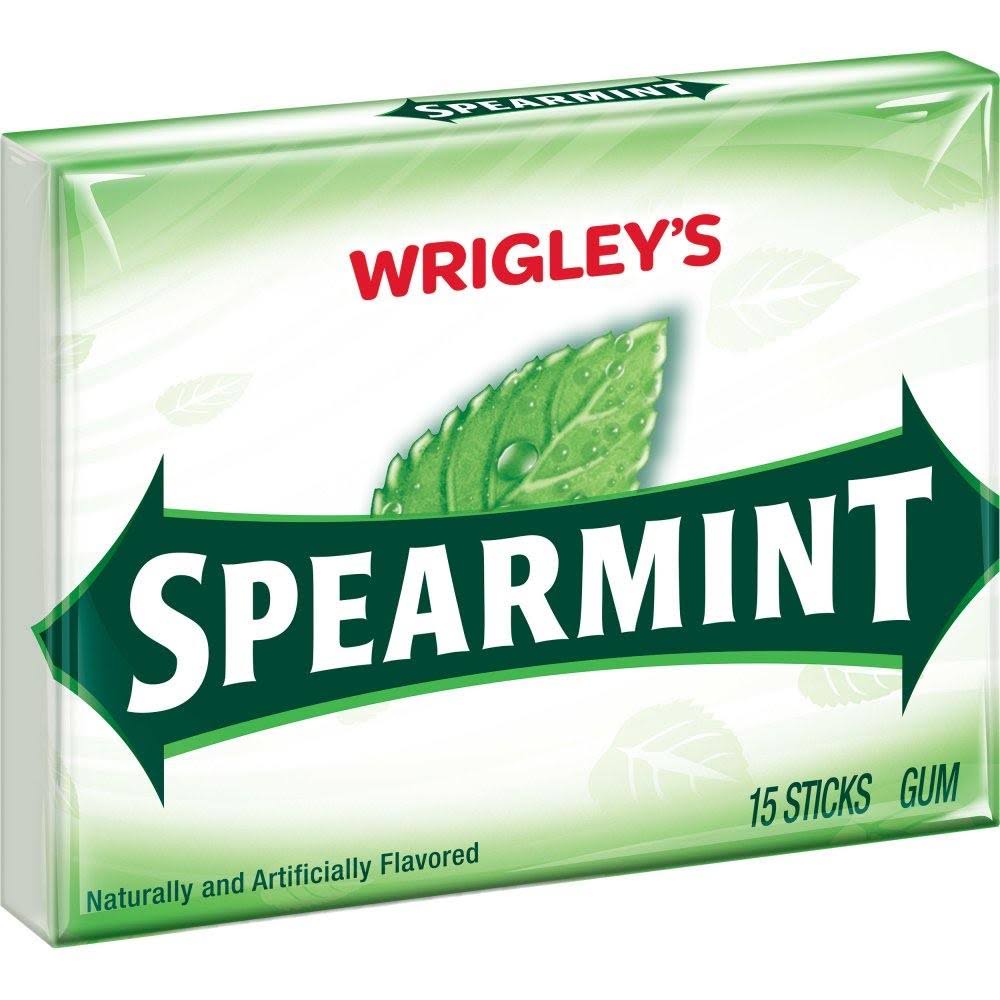 Wrigley's Spearmint Chewing Gum - 15 Sticks