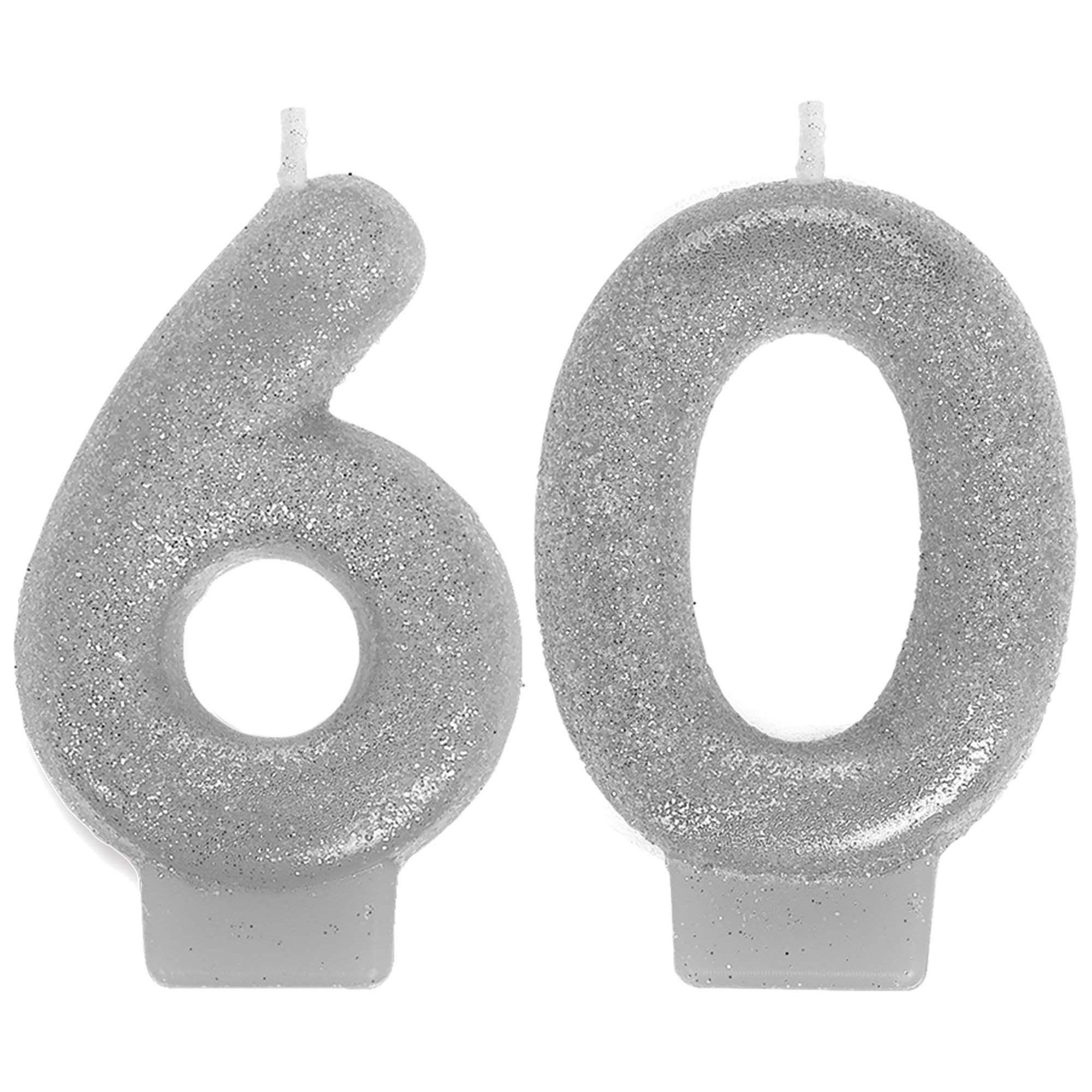 Sparkling Celebration 60th Candle - 2.75" x 1.75", 1ct