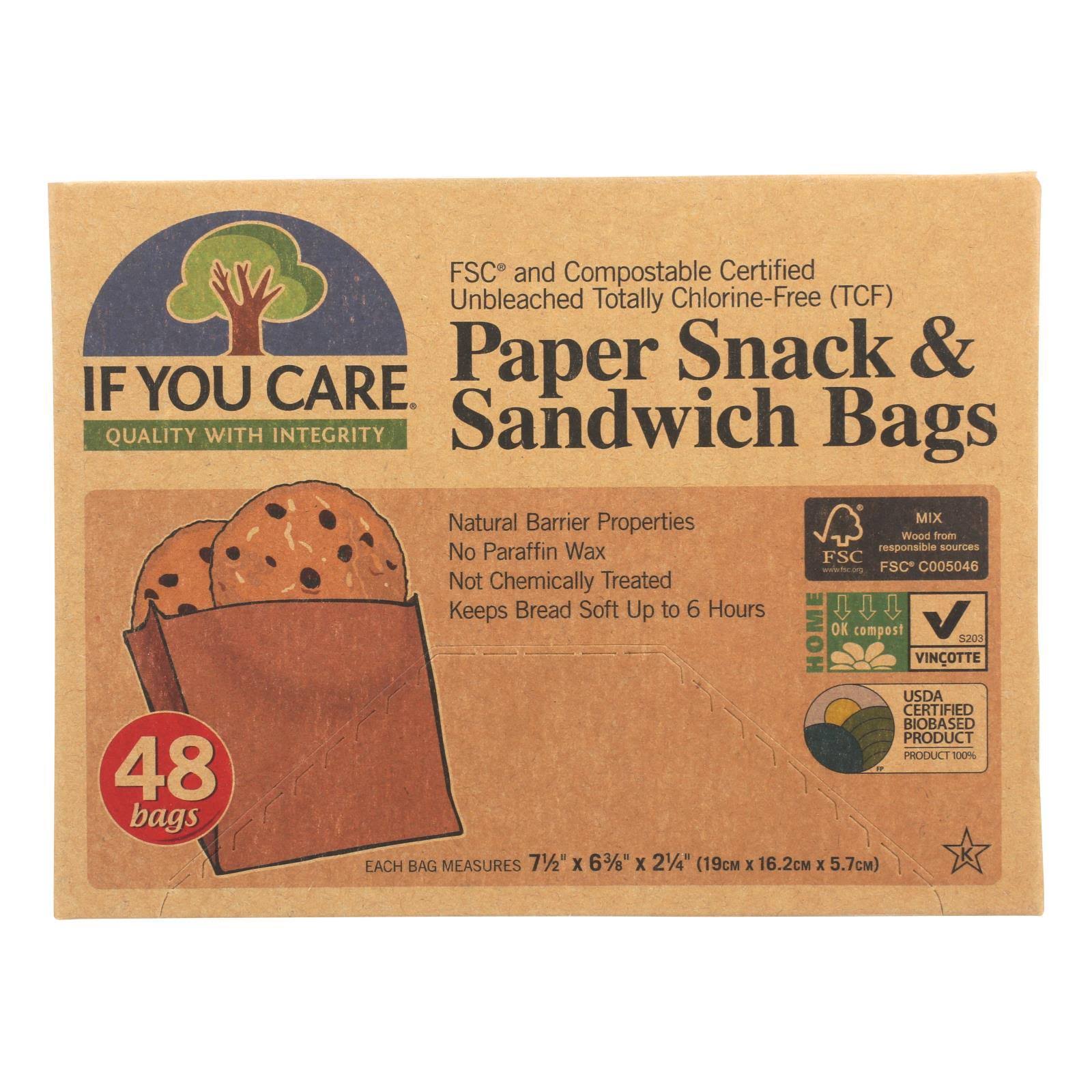If You Care Paper Snack and Sandwich Bags - 48pcs