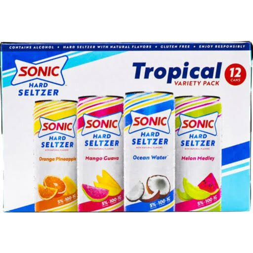 Sonic Hard Seltzer, Tropical Variety Pack - 12 pack, 12 fl oz cans