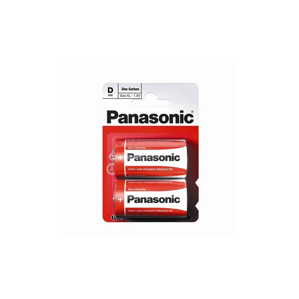Panasonic D Zinc Carbon Batteries - 1.5V, 2pcs