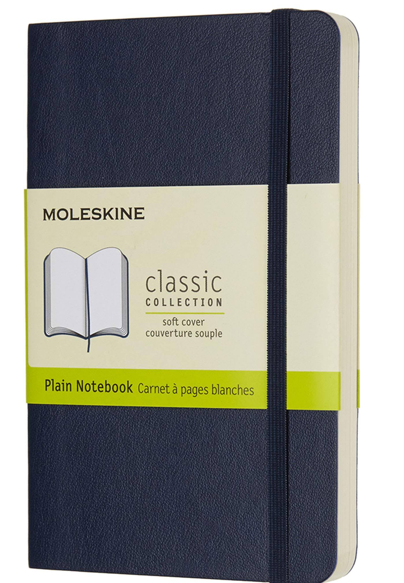 Moleskine Classic Pocket Notebook - Plain, Sapphire Blue, Soft Cover, 3.5" X 5.5"
