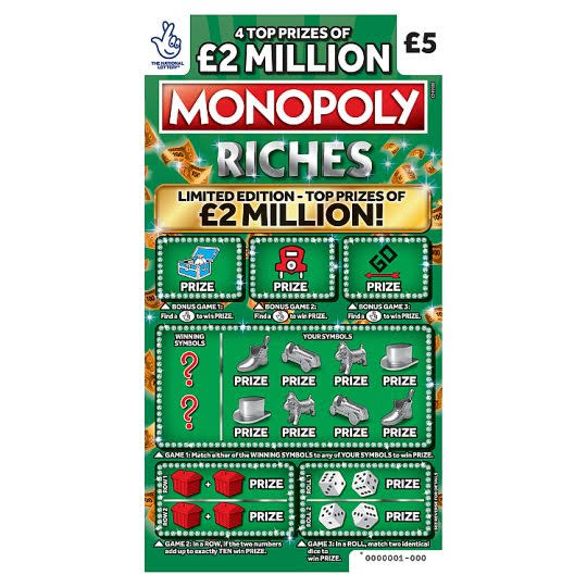 Monopoly Riches Scratchcard
