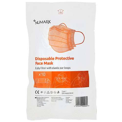 Numark Disposable Protective Face Masks Pack of 10