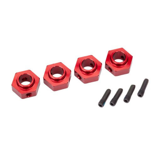 Traxxas Tra8269r Hex Wheel Hubs - With Screw Pins, Red, 12mm, 4 Wheel Hubs