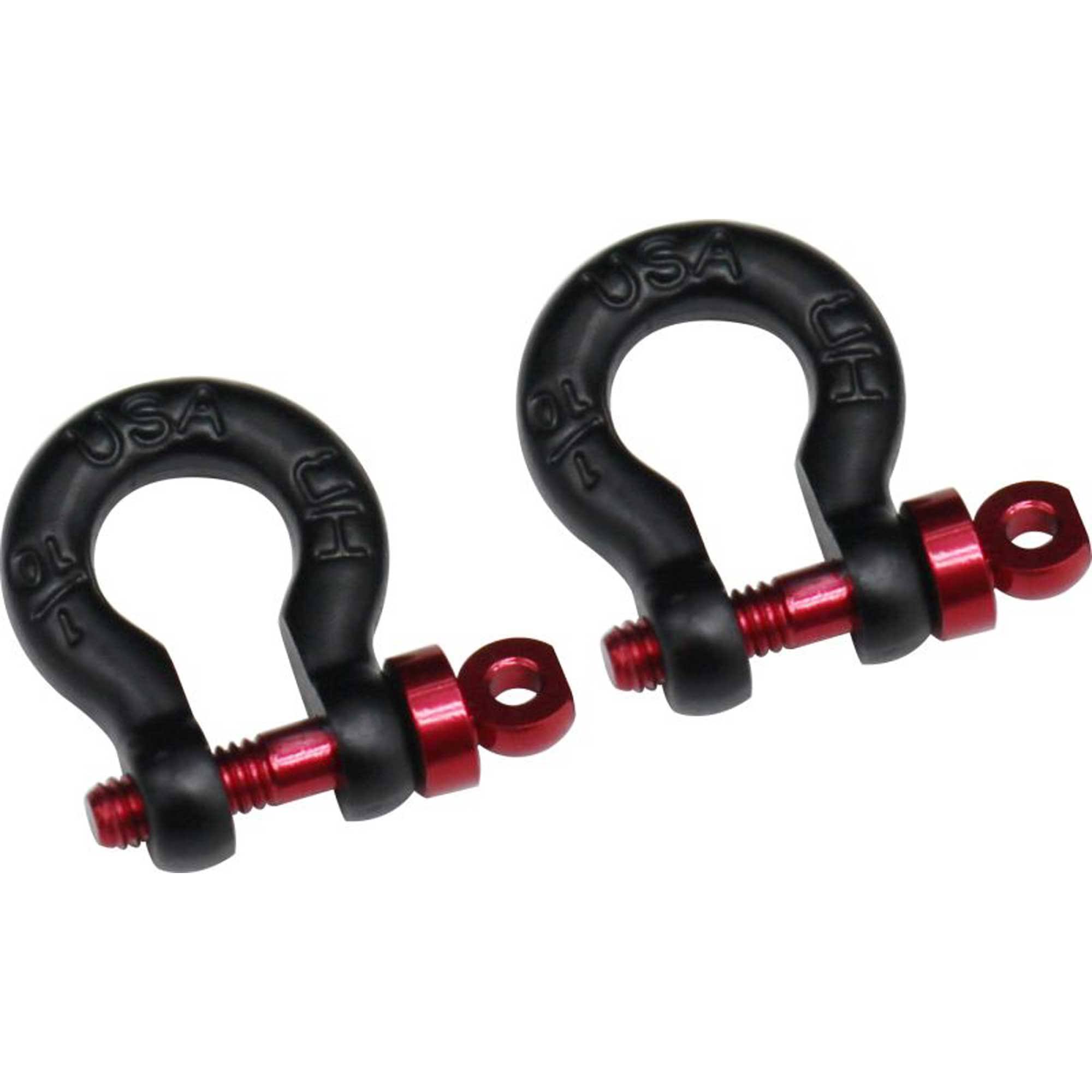 Hot Racing ACC808W01 1/10 Scale Black Tow Shackle D-Rings Gen8