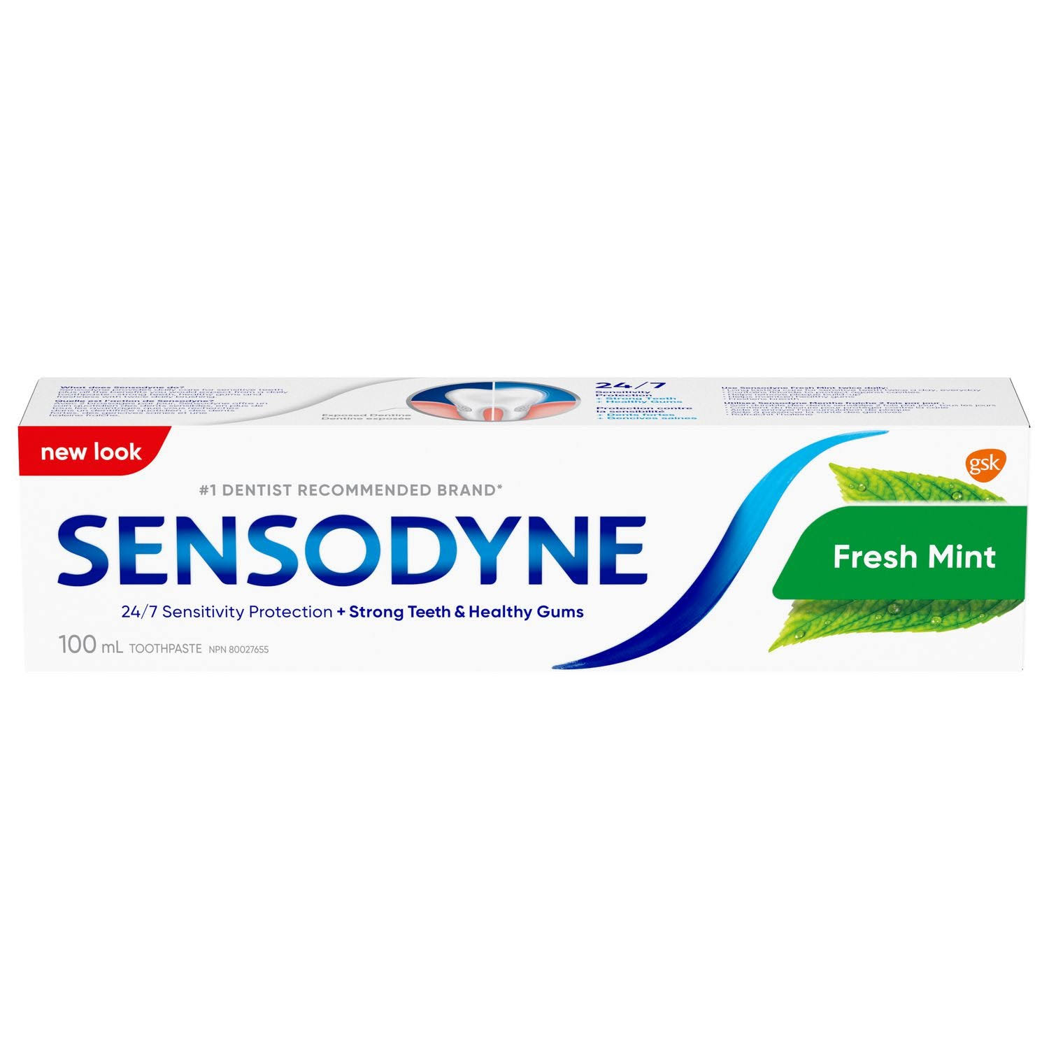 Sensodyne Sensitivity Toothpaste for Sensitive Teeth, Fresh Mint, 100 ml / 3.4 fl.oz ea. - 3 Packs
