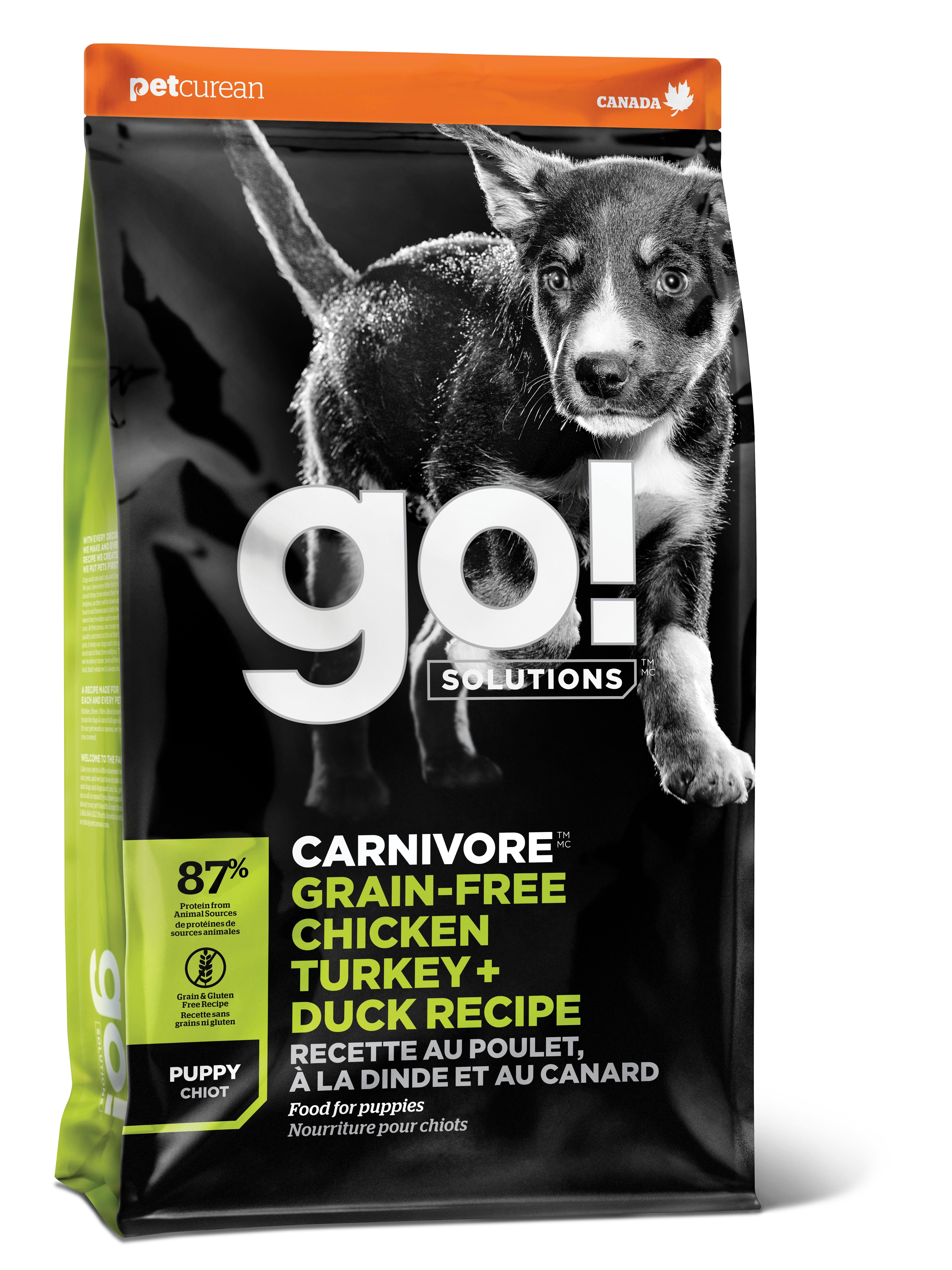 Go! Solutions Carnivore Grain Free Chicken, Turkey, & Duck Recipe Puppy Dry Dog Food, 22-lb