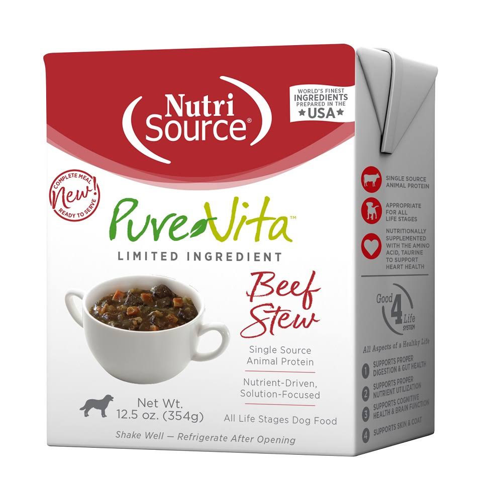 PureVita Limited Ingredient Beef Stew Wet Dog Food, 12.5-oz