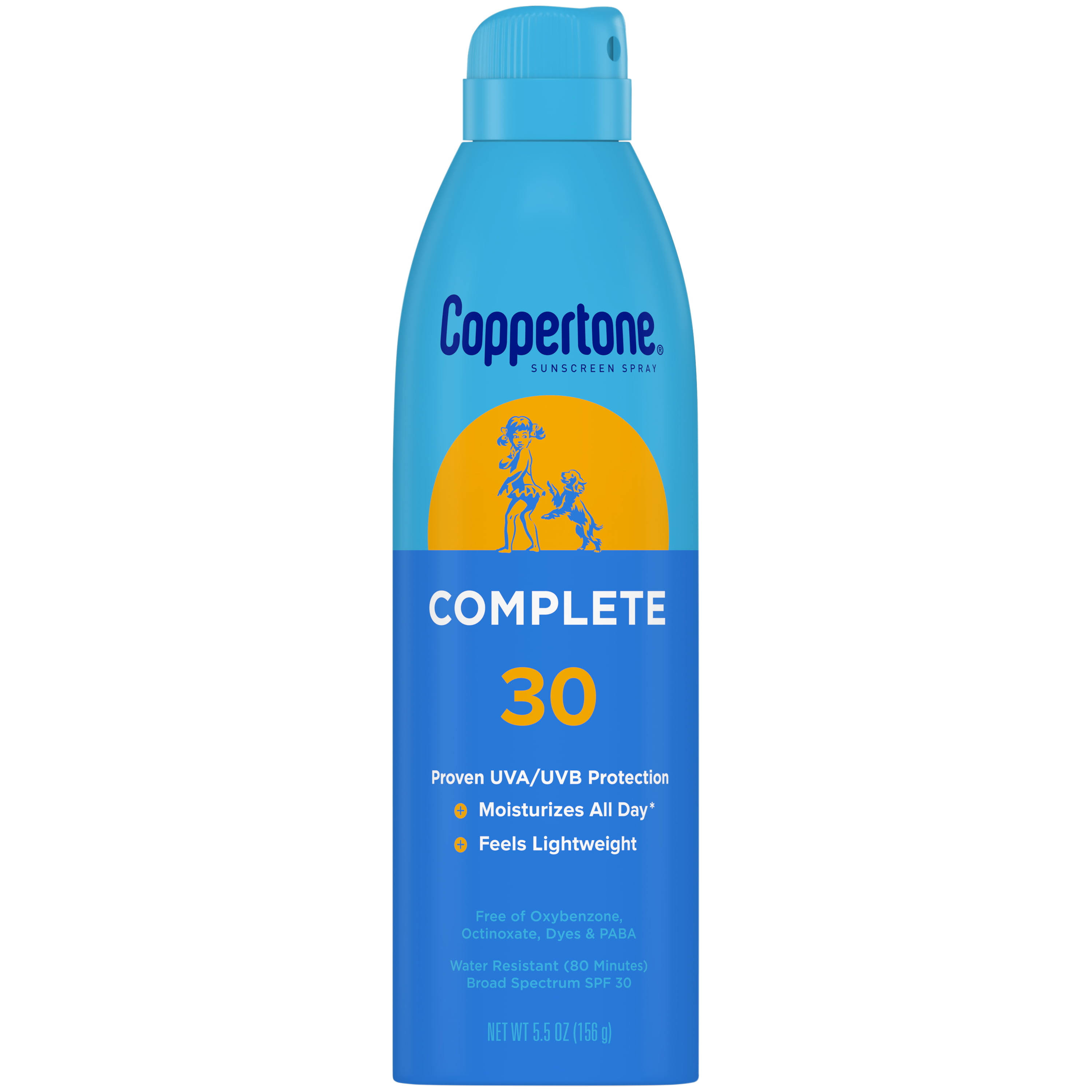 Coppertone Sunscreen Spray, Complete, Broad Spectrum SPF 30 - 5.5 oz