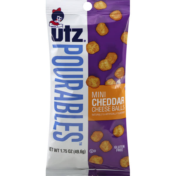 Utz Pourables Cheese Balls, Cheddar, Mini - 1.75 oz