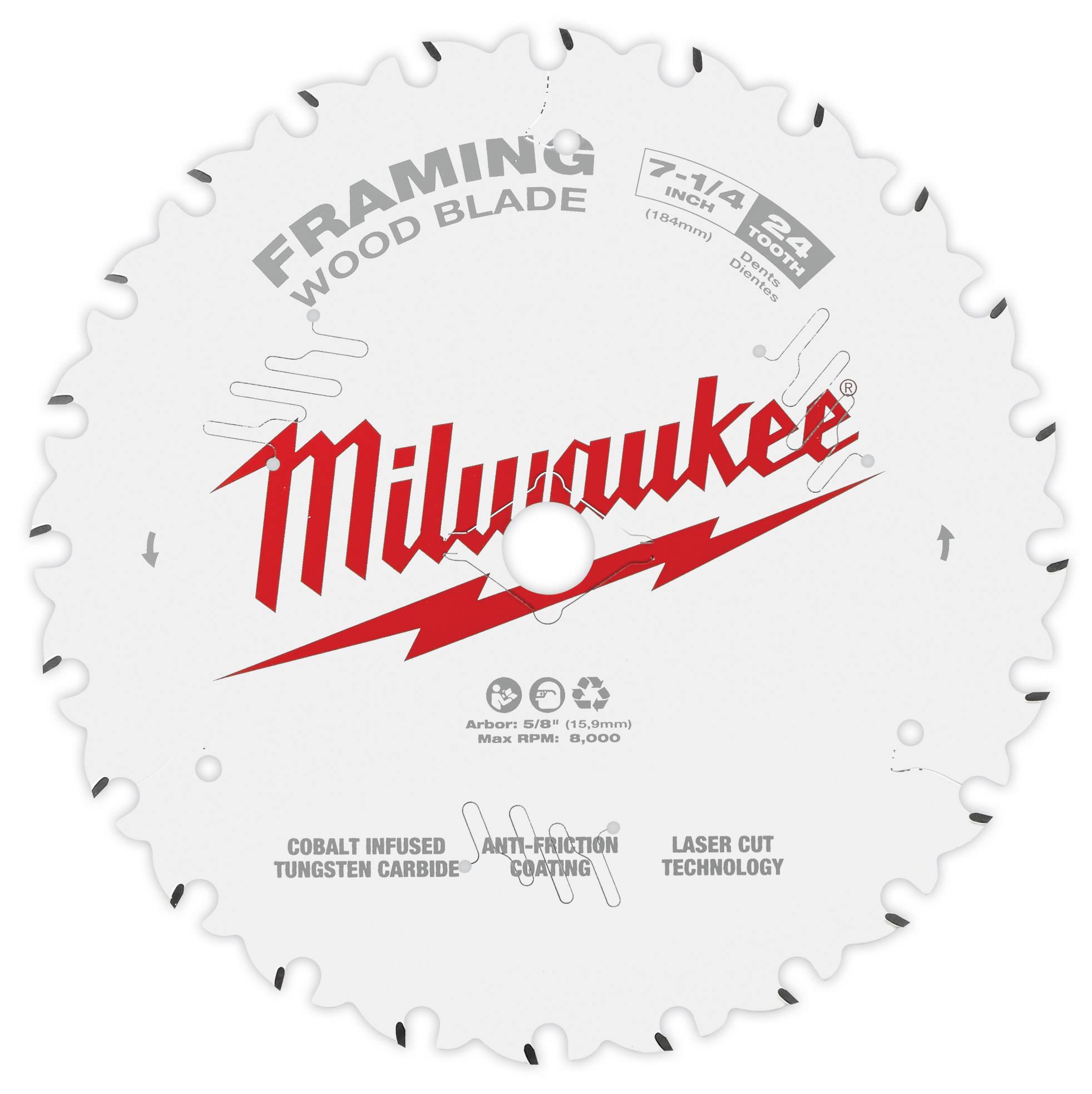 Milwaukee 48-41-0720 7-1/4 24T Framing Circular Saw Blade