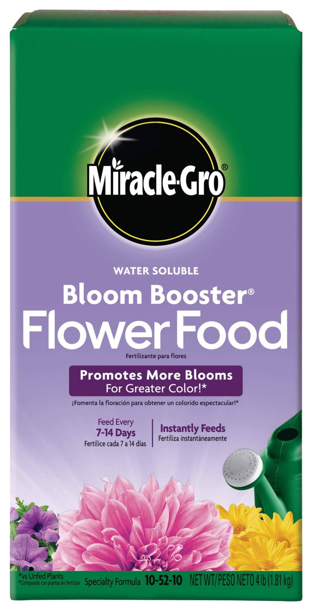 Miracle-Gro 146002 Water Soluble Bloom Booster Flower Food - 10-52-10, 4lb