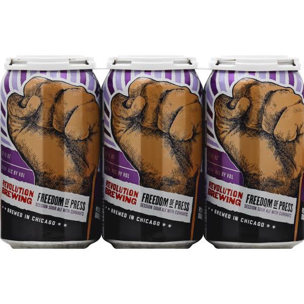 Revolution Brewing Session Sour Ale, with Currants, Freedom of Press - 6 pack, 12 fl oz