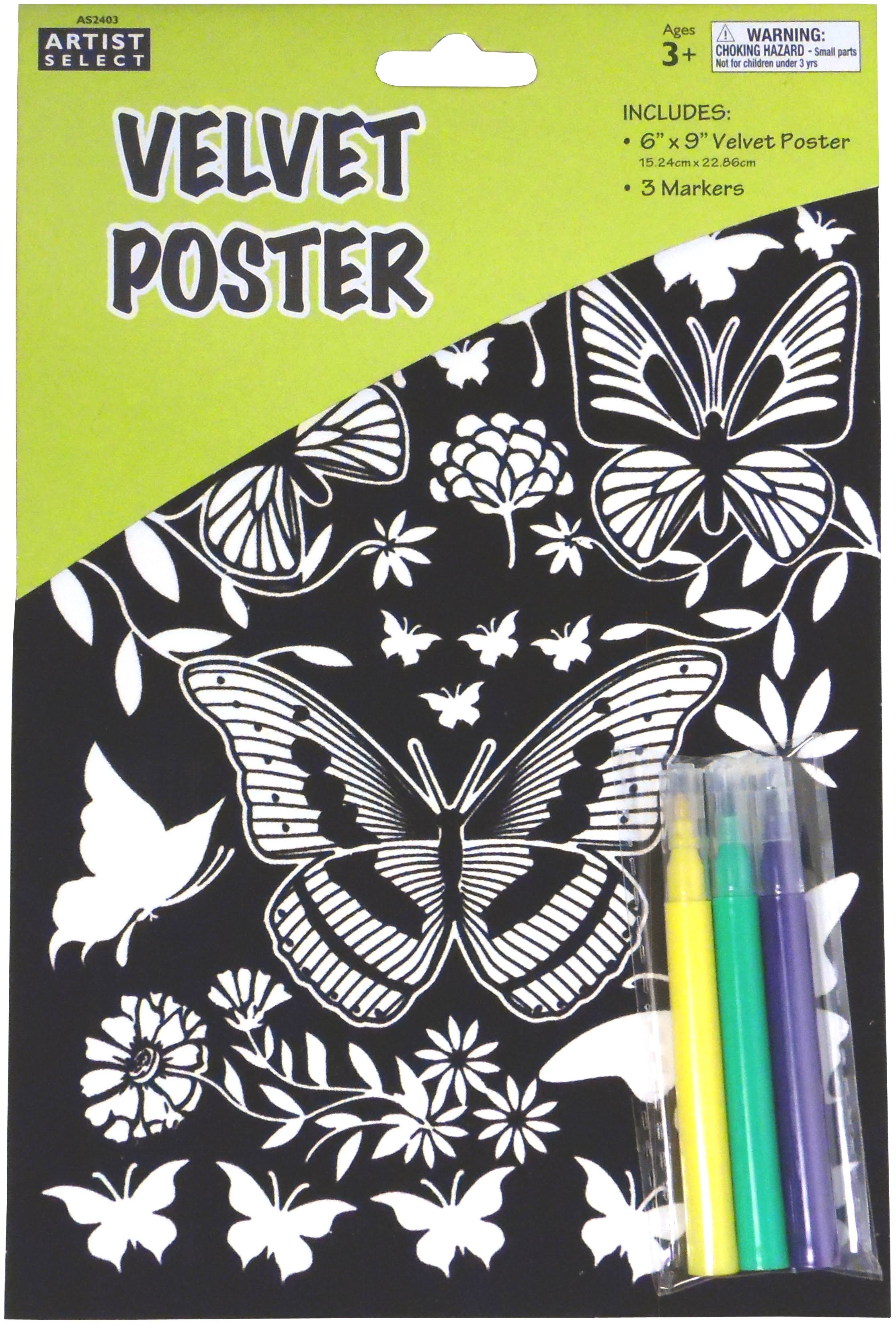 Artist Select Velvet Art Coloring Poster Butterfly