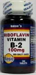 Basic Vitamins Vitamin B-2 100mg - 100 Tabs