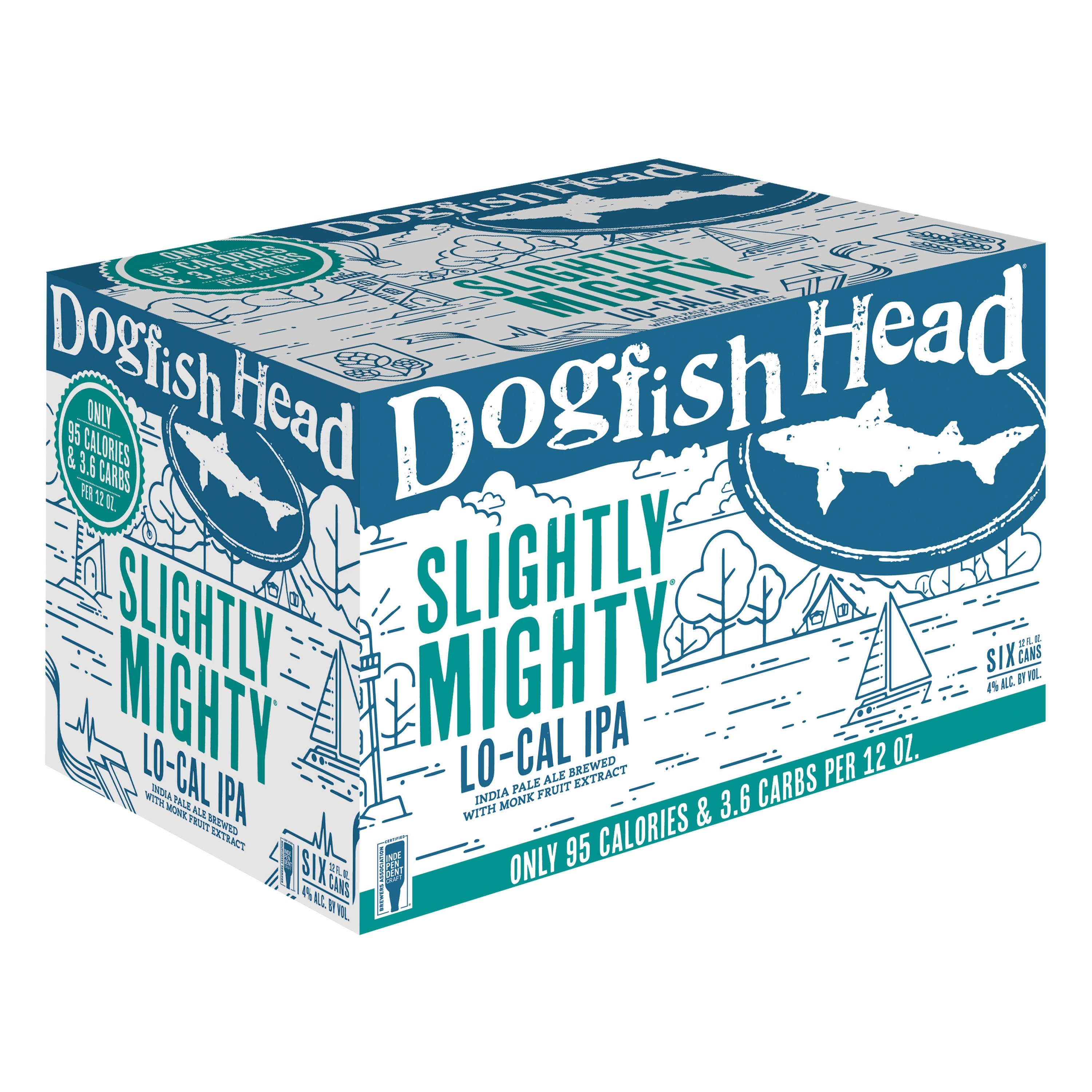 Dogfish Head Beer, Lo-Cal IPA, Slightly Mighty - 6 pack, 12 fl oz cans