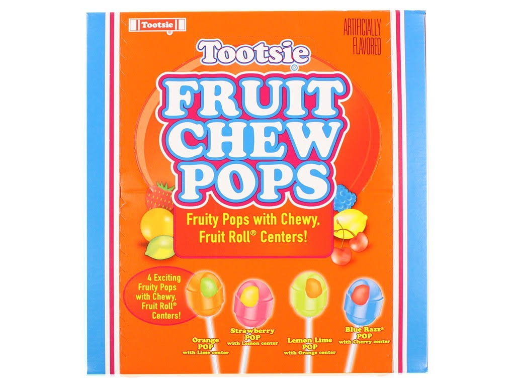 Tootsie Fruit Chew 4 Flavor Pops - 48pk