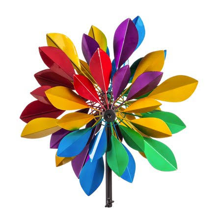 Evergreen Deluxe Wind Spinner Topper, Colorful Layers of Petals, Women's