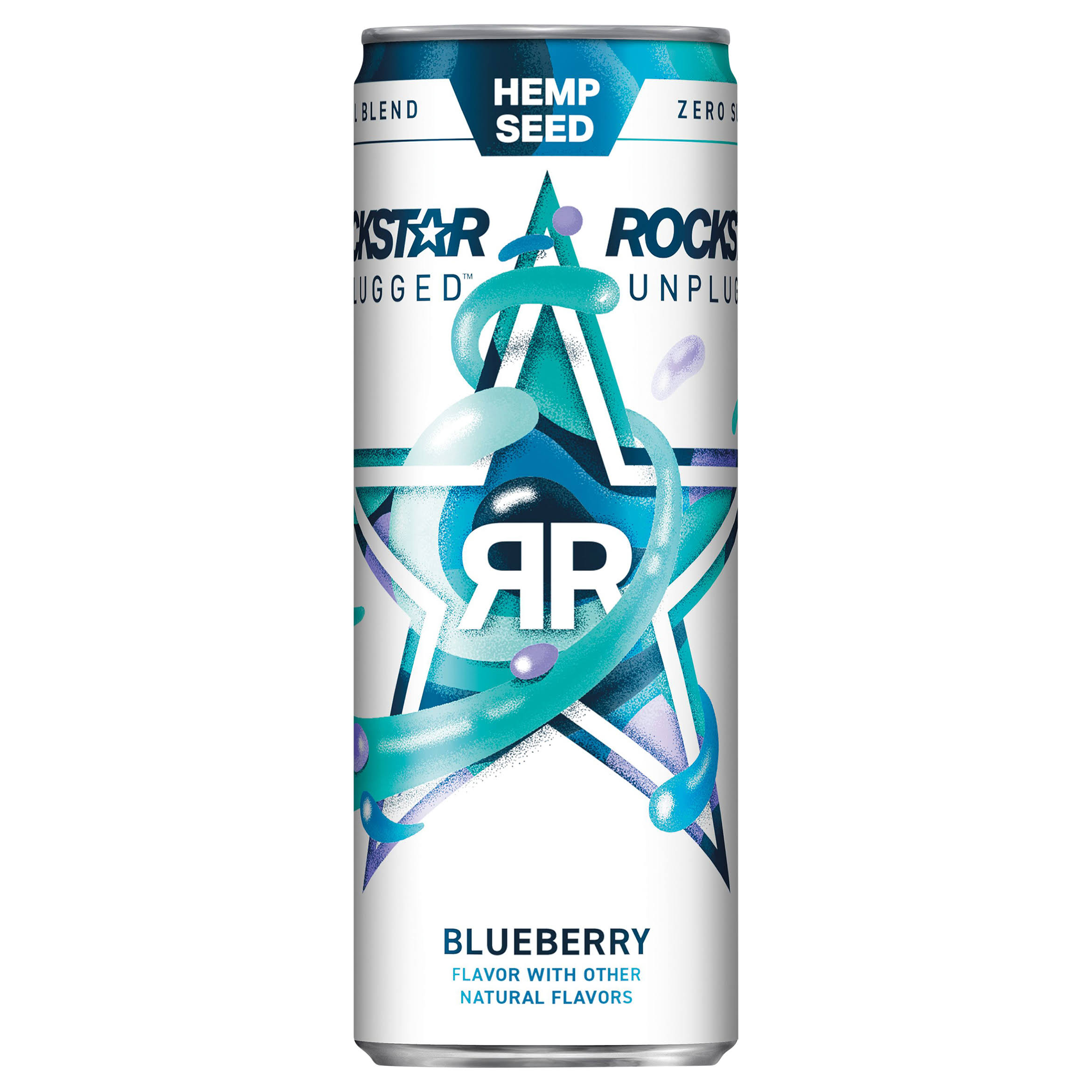 Rockstar Unplugged Energy Drink, Sugar Free, Hemp Seed, Blueberry - 12 fl oz