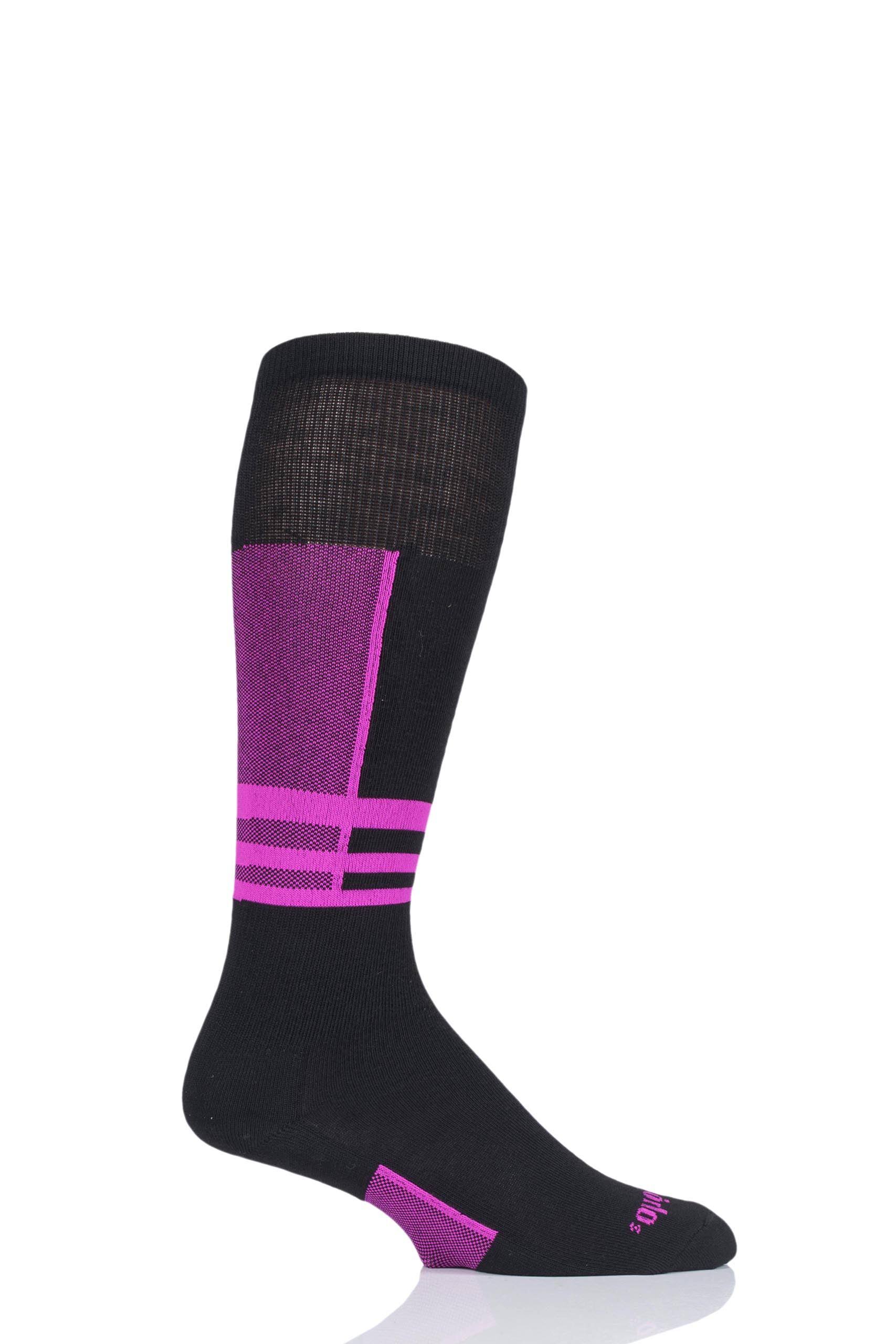 Thorlo Ultra Light Ski Liner Sock - Pink/Black - 8-9.5