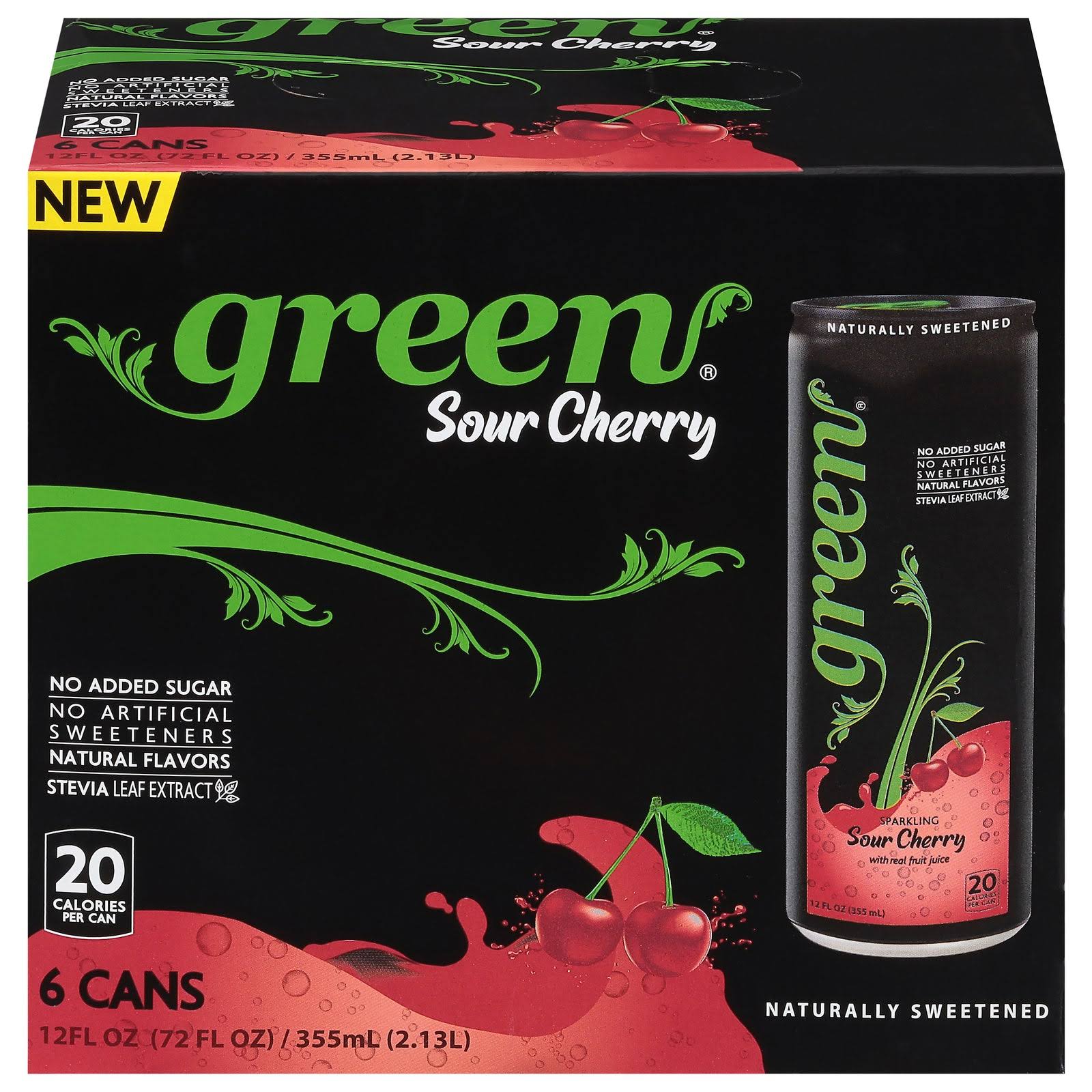 Green Sour Cherry- No Added Sugar, 10% Real Sour Cherry Juice, 20 Calo
