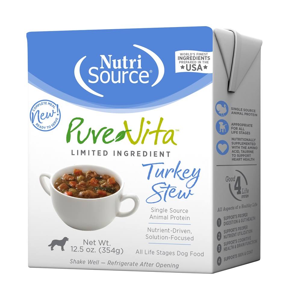 PureVita Limited Ingredient Turkey Stew Wet Dog Food, 12.5-oz