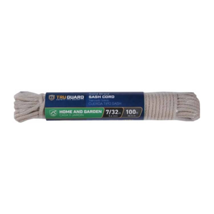 Sash Cord, Smooth, Braided Cotton, 7/32-In. x 100-Ft. 642021