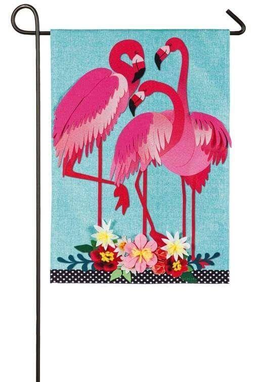 Evergreen Flag Flamingo Linen Flag Garden