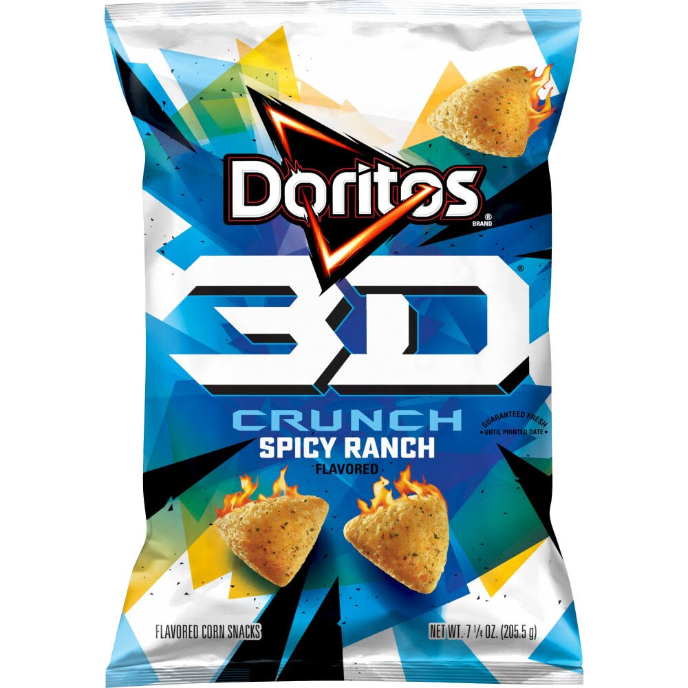 Doritos Corn Snacks, Spicy Ranch, 3D Crunch - 7.25 oz