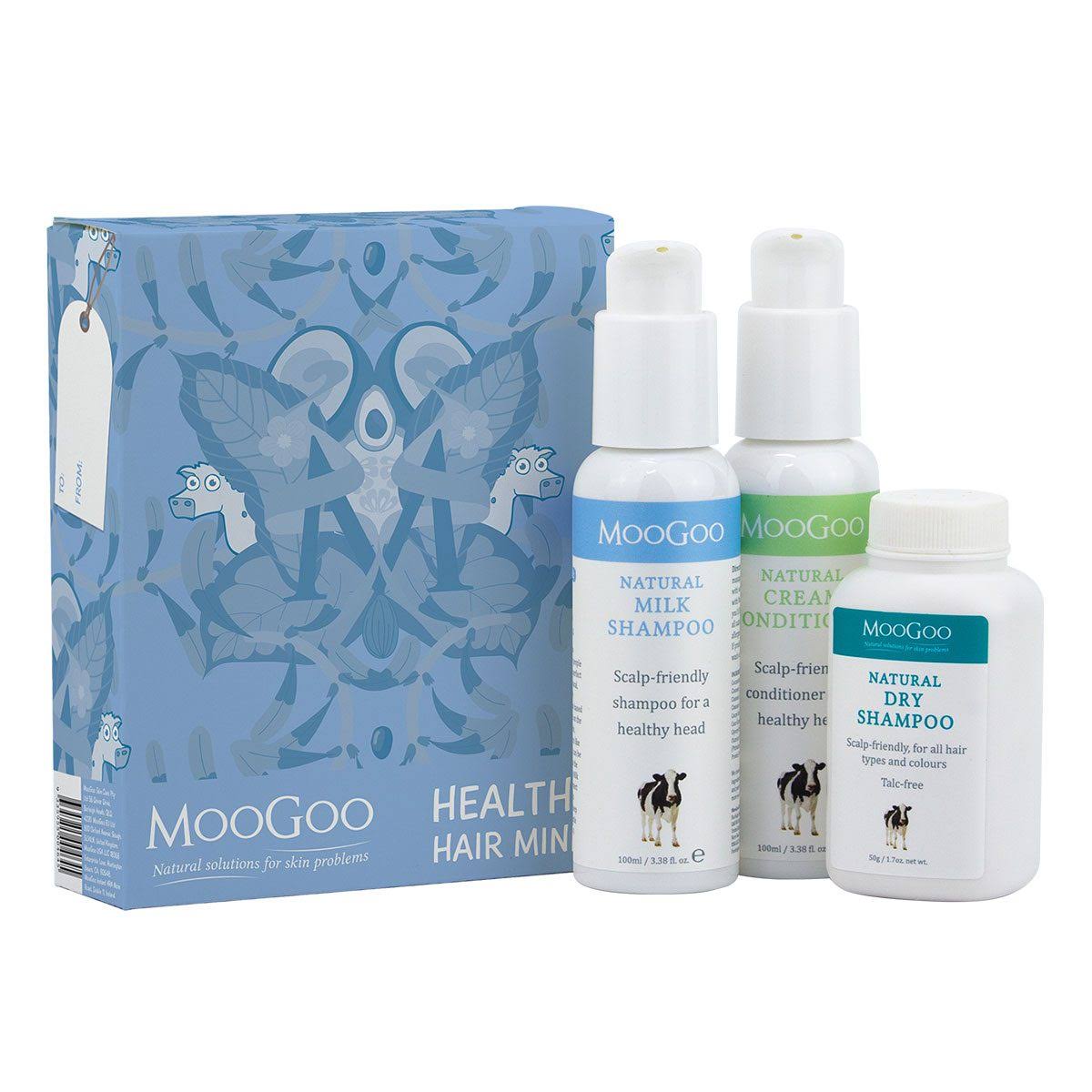Healthy Hair Minis Pack - MooGoo | Milk Shampoo 100ml, Cream Conditioner 100ml, Dry Shampoo 50g
