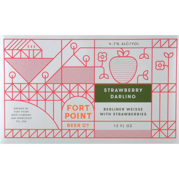 Fort Point Beer Co. Beer, Strawberry Darling, 6 Pack - 6 pack, 12 fl oz cans