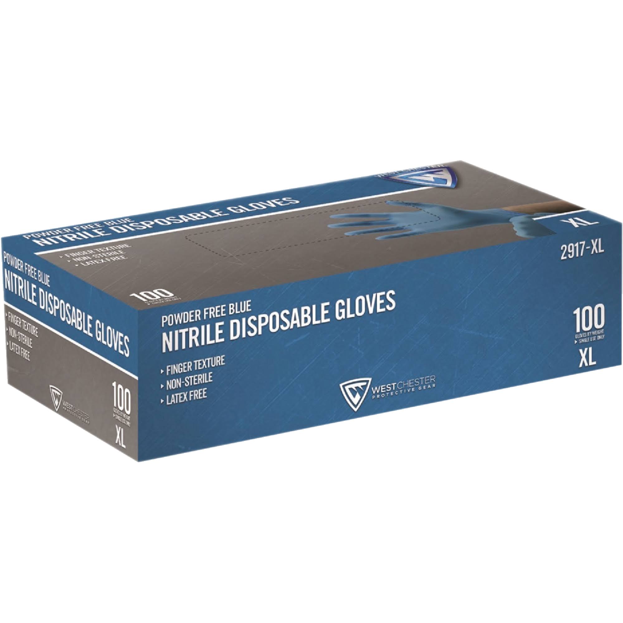 Powder-Free XL Blue Nitrile Disposable Gloves (100-Pack)