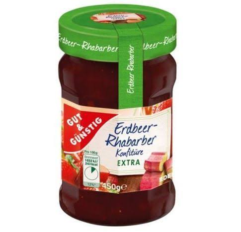 Gut and Gunstig Extra Strawberry Rhubarb Jam - 450 Grams - Rich's Fresh Market - Delivered by Mercato