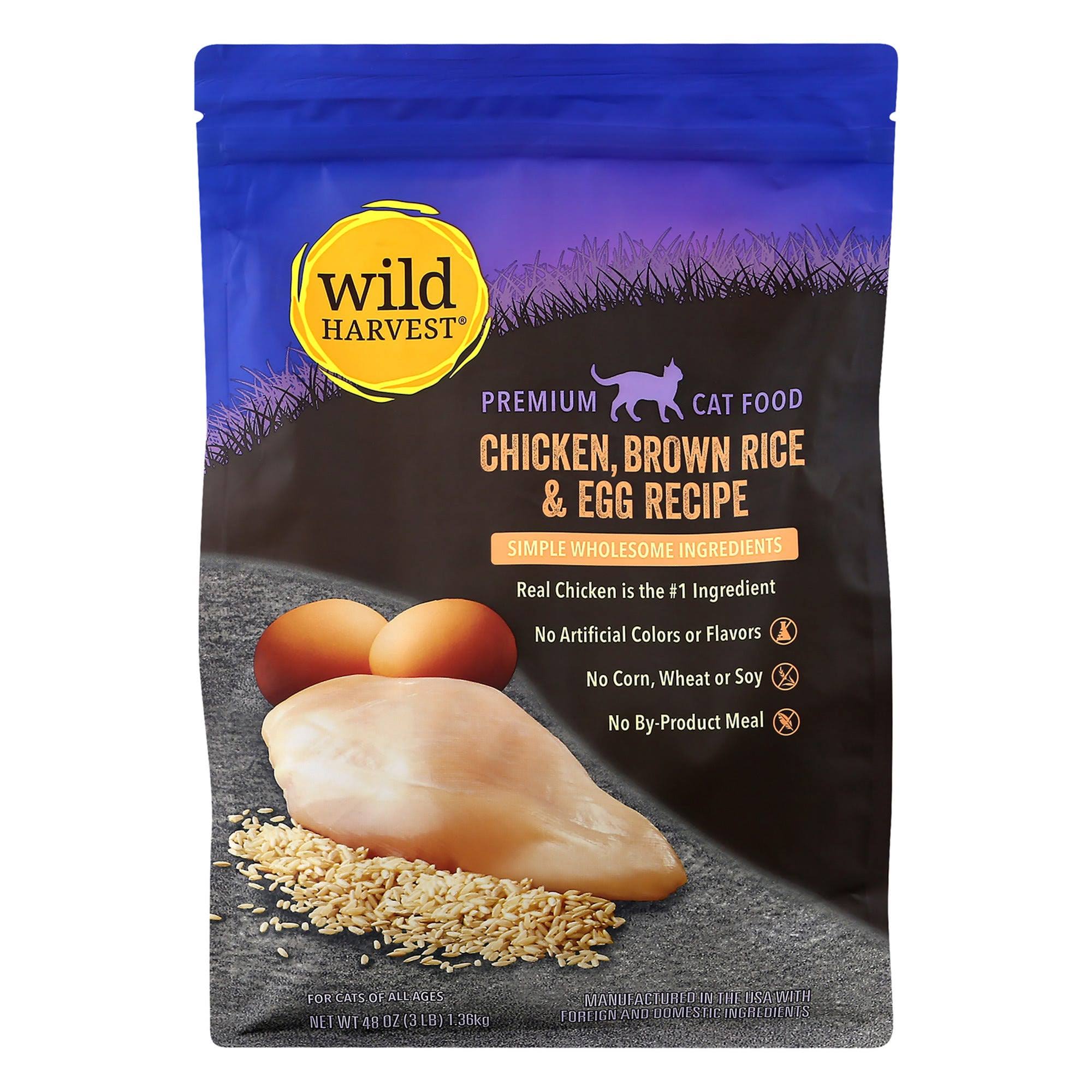 Wild Harvest Chicken, Brown Rice & Egg Recipe Premium Cat Food - 3 lb