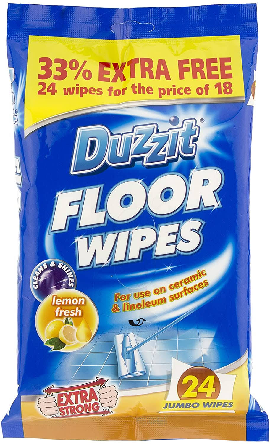 Duzzit Floor Wipes - 18 Pack