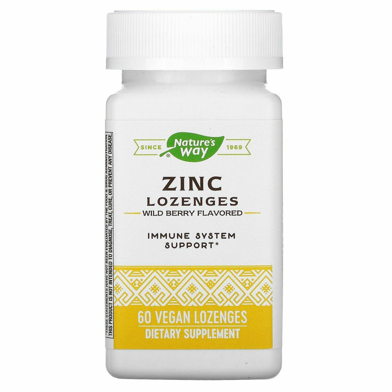 Natures Way Zinc Lozenges - Berry, 60 Pack