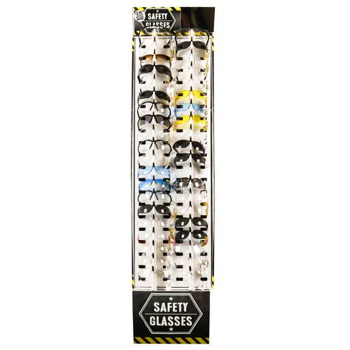 Safety Glasses W / Display Asst Color, Wholesale, Bulk (Pack of 180)
