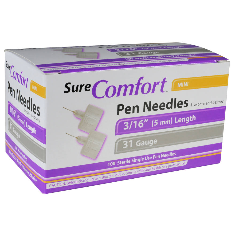 SureComfort Mini Pen Needles - 5mm, 100pcs