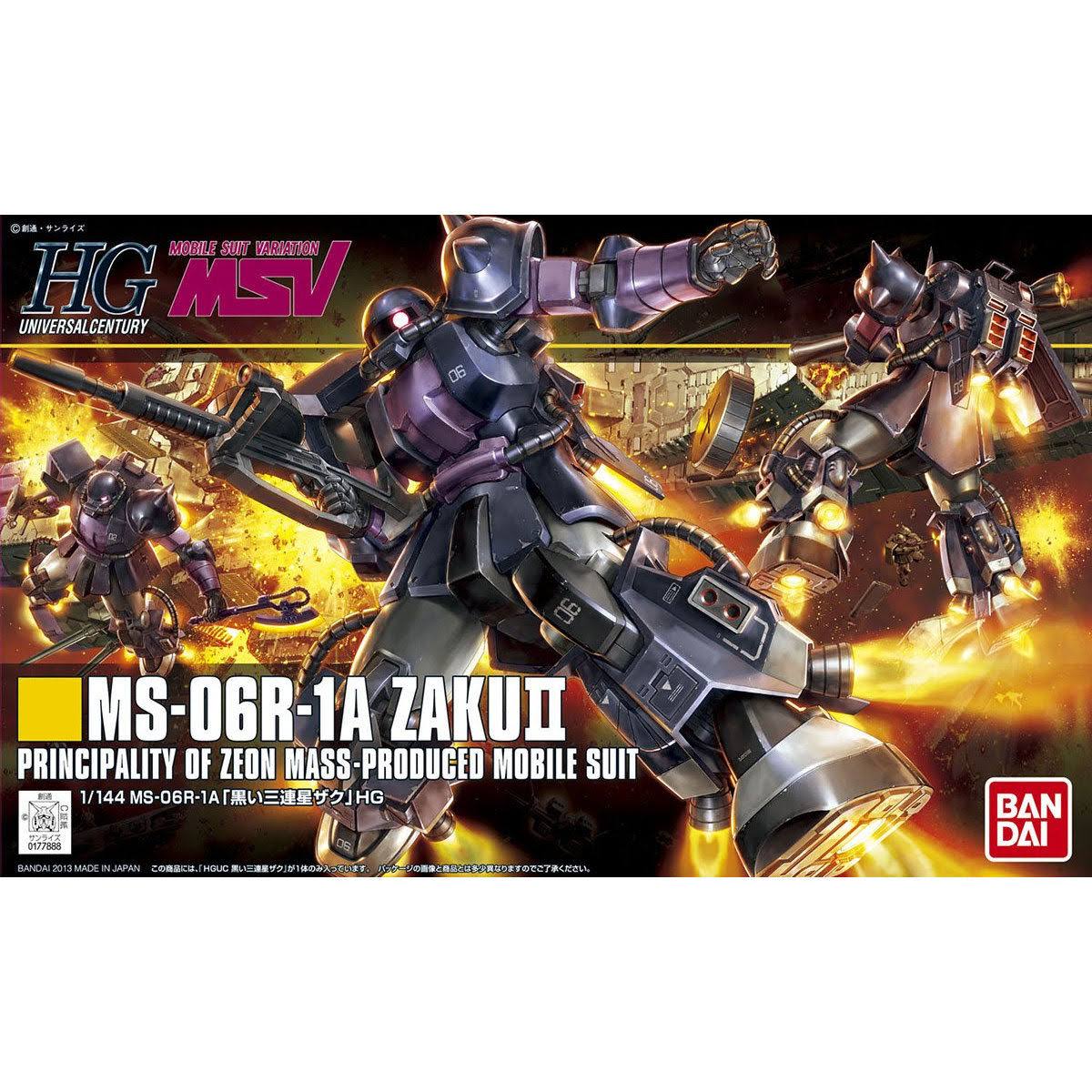 Bandai MS-06R-1A Black Tri Stars Zaku II Gundam Model Kit - Scale 1:144
