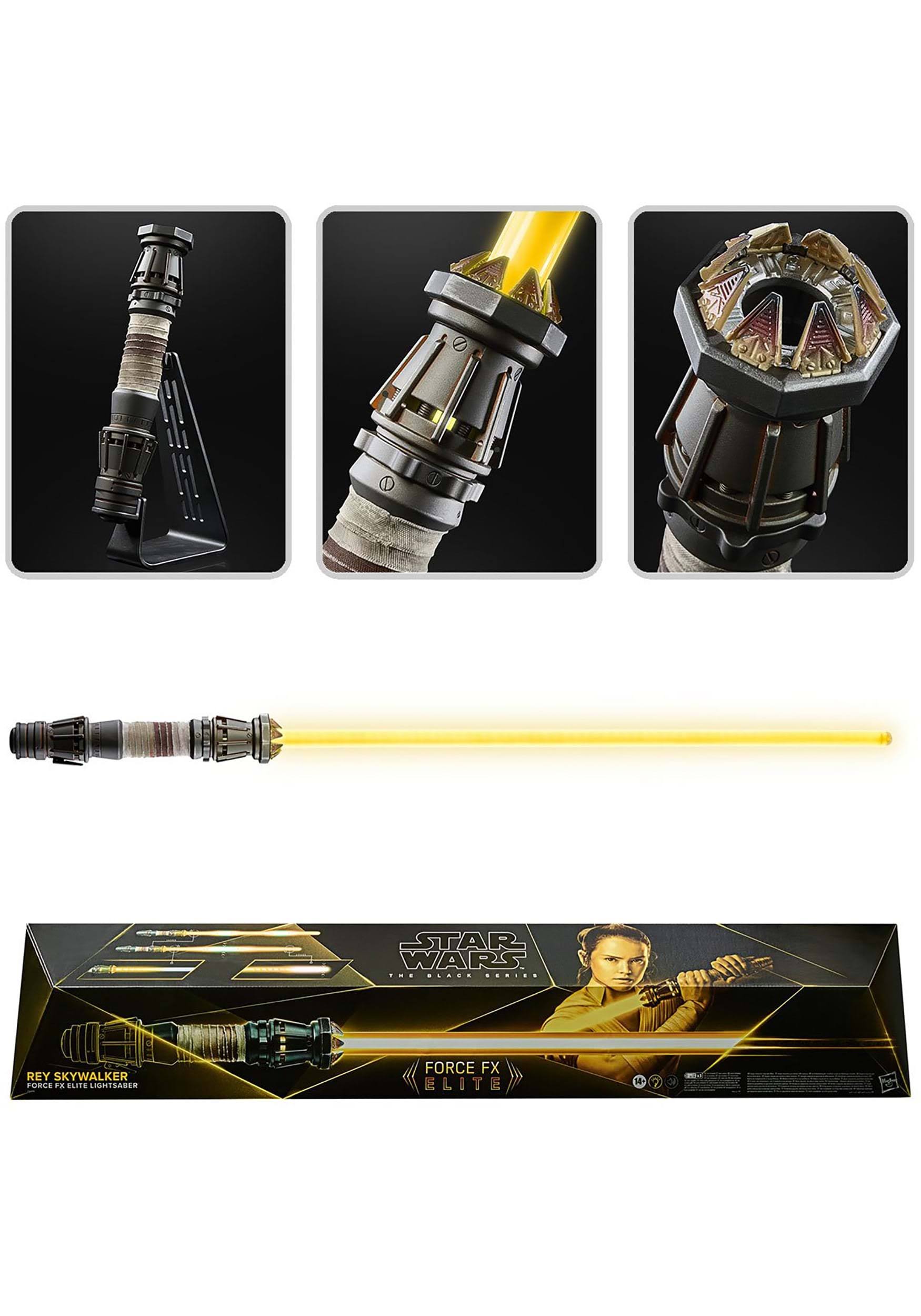 Star Wars The Black Series Rey Skywalker Force FX Elite Lightsaber with Advanced LEDs