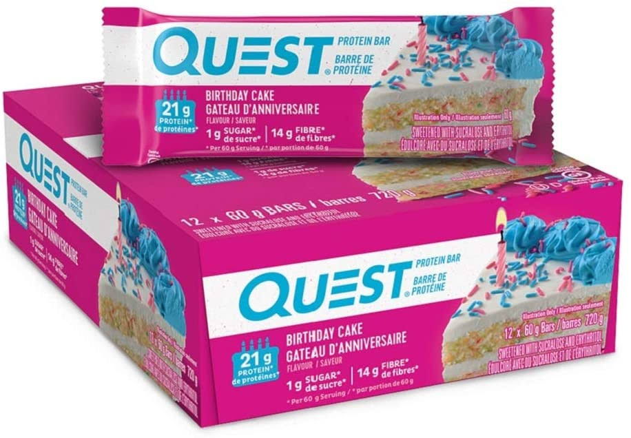 Quest Nutrition Bar Birthday Cake 12/Box, 720 G