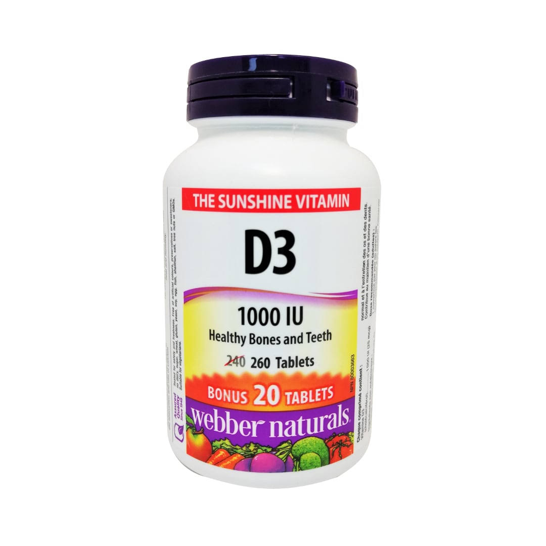 Webber Naturals Vitamin D3 Supplement - 1000 IU, 20ct