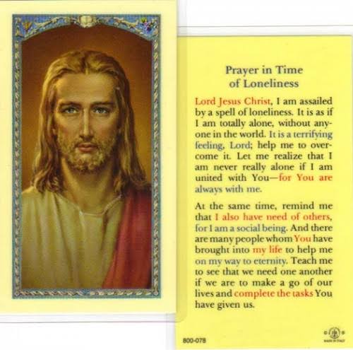 Prayer in Time of Loneliness - Holy Card / 800078