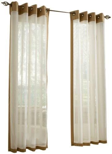 Collections etc Stylemaster Soho 55 by 63 Inch Sheer Grommet Panel wit