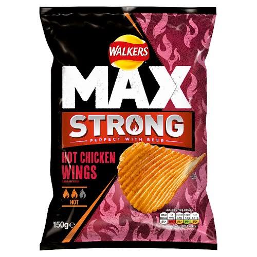 Walkers Max Strong Hot Chicken Wings Crisps 150 G