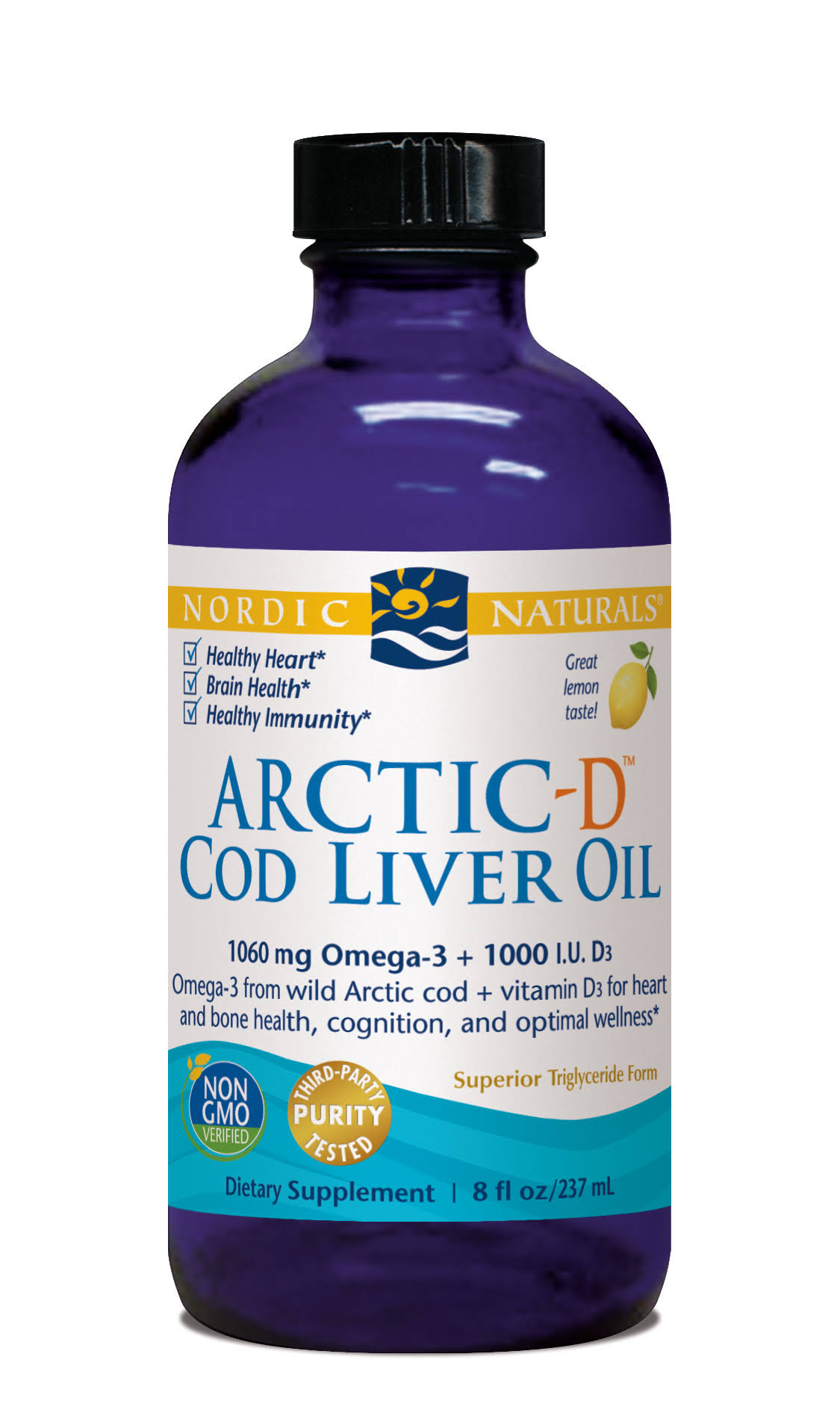 Nordic Naturals Arctic-D Cod Liver Oil Lemon 237 ml