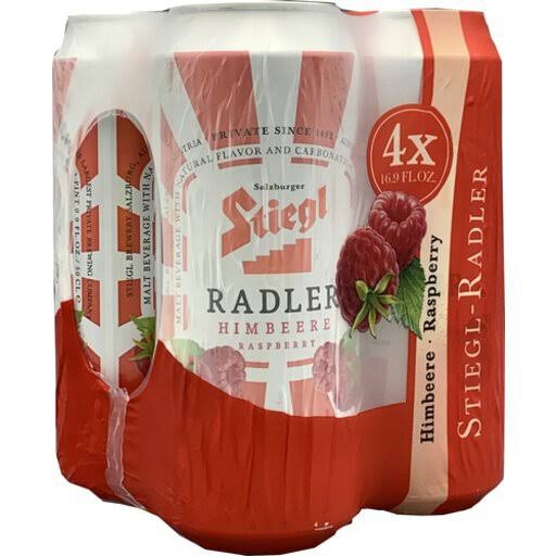 Stiegl Radler, Raspberry - 4 pack, 16.9 fl oz cans