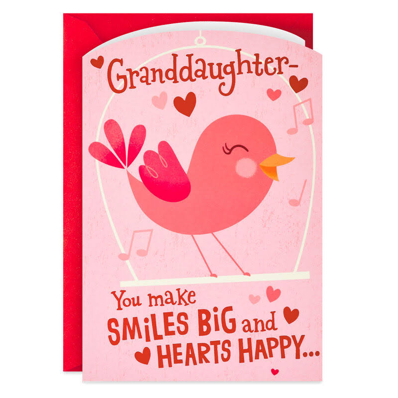 Smiles and Happy Hearts Valentine's Day Card for Granddaughter